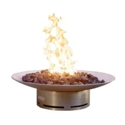 Fire Pit Art Bella Vita 58-Inch Stainless Steel Gas Fire Pit