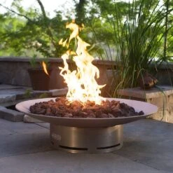 Fire Pit Art Bella Vita 34-Inch Stainless Steel Gas Fire Pit -Empire Spinning Shop bvita config f 06 22 1