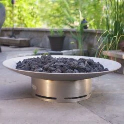 Fire Pit Art Bella Vita 34-Inch Stainless Steel Gas Fire Pit -Empire Spinning Shop bvita config i 06 22 1