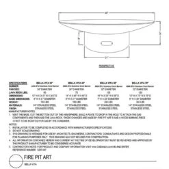 Fire Pit Art Bella Vita 34-Inch Stainless Steel Gas Fire Pit -Empire Spinning Shop bvita config spec a 06 22 1