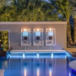 Grand Effects SQxxW16 16x16-Inch Square Wall Mount White Quartz Stone Candelere With Electronic Ignition & LED Lights -Empire Spinning Shop candelere ls b 07 20