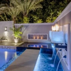 Grand Effects SQxxW16 16x16-Inch Square Wall Mount White Quartz Stone Candelere With Electronic Ignition & LED Lights -Empire Spinning Shop candelere ls d 07 20