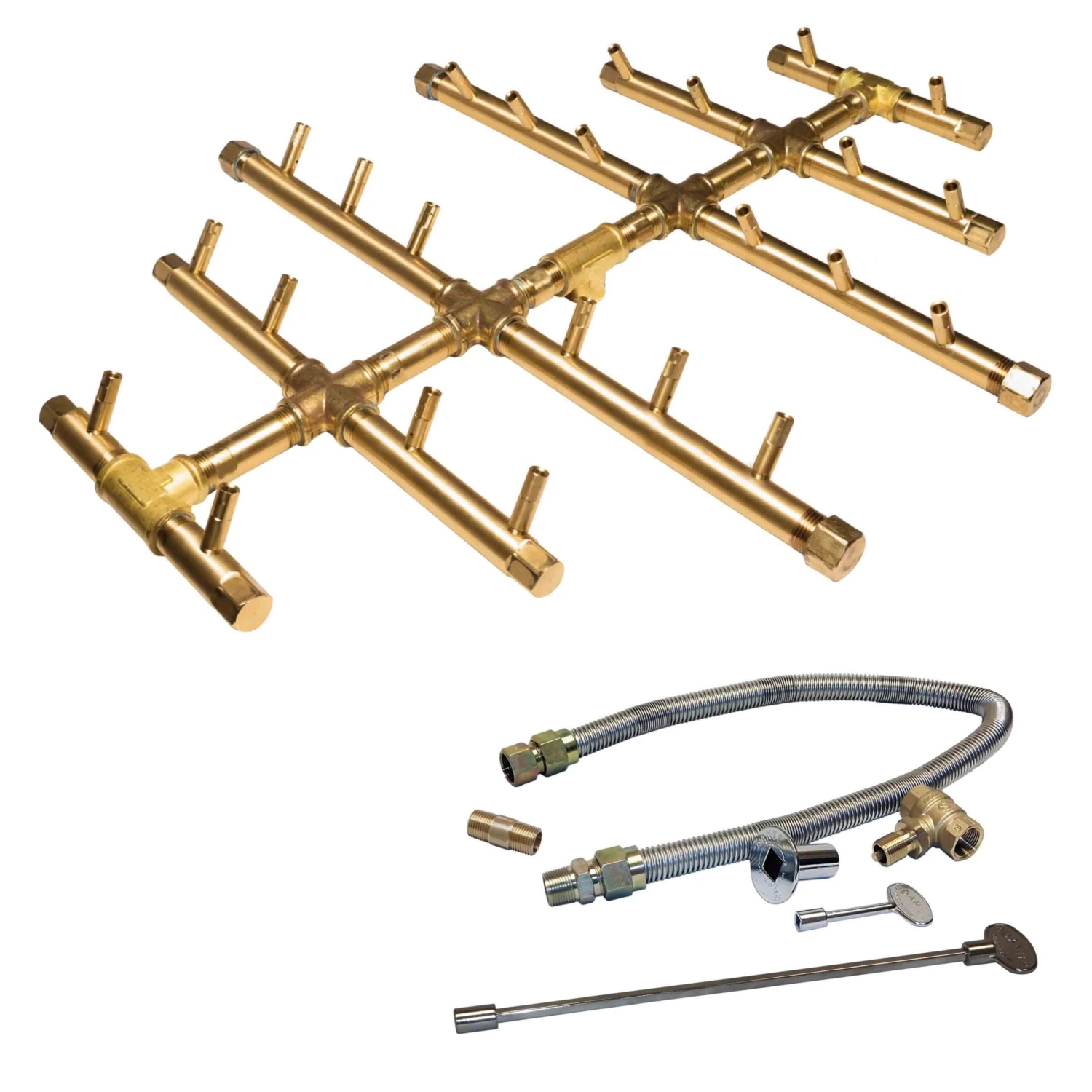 Crossfire By Warming Trends CFBCT-FLKV Match Light Round Tree-Style Brass Gas Fire Pit Burner Kit 3 Crossfire By Warming Trends CFBCT-FLKV Match Light Round Tree-Style Brass Gas Fire Pit Burner Kit