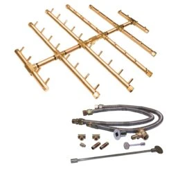 Crossfire By Warming Trends CFBCT-FLKV Match Light Round Tree-Style Brass Gas Fire Pit Burner Kit 39 Crossfire By Warming Trends CFBCT-FLKV Match Light Round Tree-Style Brass Gas Fire Pit Burner Kit -Empire Spinning Shop cfbct440lpfk2