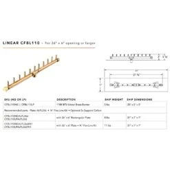 Crossfire By Warming Trends CFBL-FLKV Match Light Linear Brass Gas Fire Pit Burner Kit -Empire Spinning Shop cfbl110 b 11 22