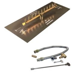 Crossfire By Warming Trends CFBL-FLKV Match Light Linear Brass Gas Fire Pit Burner Kit -Empire Spinning Shop cfbl110ngalpl266fk1