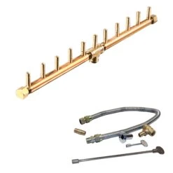 Crossfire By Warming Trends CFBL-FLKV Match Light Linear Brass Gas Fire Pit Burner Kit -Empire Spinning Shop cfbl110ngfk1
