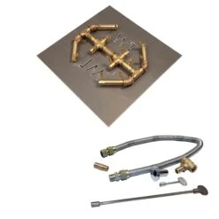 Crossfire By Warming Trends CFBO-FLKV Match Light Octagonal Brass Gas Fire Pit Burner Kit -Empire Spinning Shop cfbo140lpalpl18sfk1