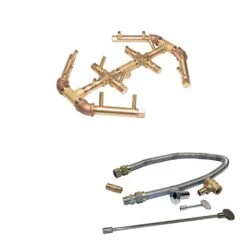 Crossfire By Warming Trends CFBO-FLKV Match Light Octagonal Brass Gas Fire Pit Burner Kit -Empire Spinning Shop cfbo140lpfk1
