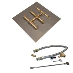 Crossfire By Warming Trends CFBST-FLKV Match Light Square Tree-Style Brass Gas Fire Pit Burner Kit -Empire Spinning Shop cfbst120ngfk1 alpl18s