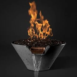 Slick Rock KCC34CPSCC Cascade Series 34-Inch Round Fire On Glass Fire Pit