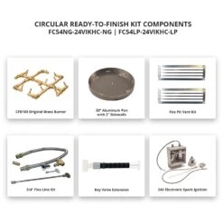 Crossfire By Warming Trends 54-Inch Round Ready-to-Finish Fire Pit Enclosure With Gas Burner Kit -Empire Spinning Shop fc54 24vikhc a 03 21