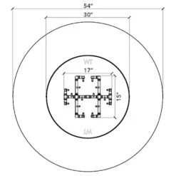 Crossfire By Warming Trends 54-Inch Round Ready-to-Finish Fire Pit Enclosure With Gas Burner Kit -Empire Spinning Shop fc54 spec a 03 21