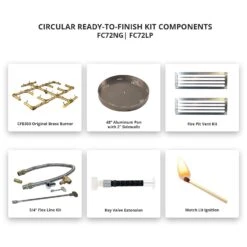 Crossfire By Warming Trends 72-Inch Round Ready-to-Finish Fire Pit Enclosure With Gas Burner Kit -Empire Spinning Shop fc72 matchlit a 03 21