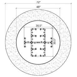 Crossfire By Warming Trends 72-Inch Round Ready-to-Finish Fire Pit Enclosure With Gas Burner Kit -Empire Spinning Shop fc72 spec a 03 21