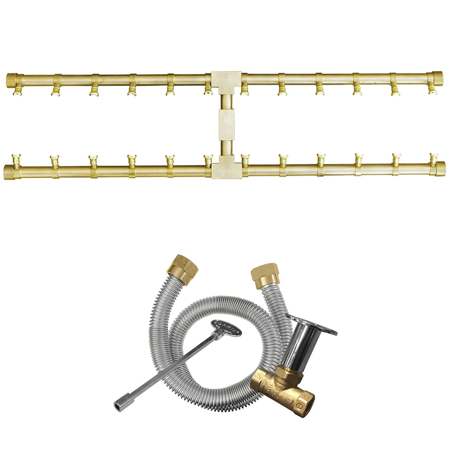 Firegear FG-PSBRHBK Pro Series Brass H-Shaped Gas Fire Pit Burner Kit 8 Firegear FG-PSBRHBK Pro Series Brass H-Shaped Gas Fire Pit Burner Kit - Image 6
