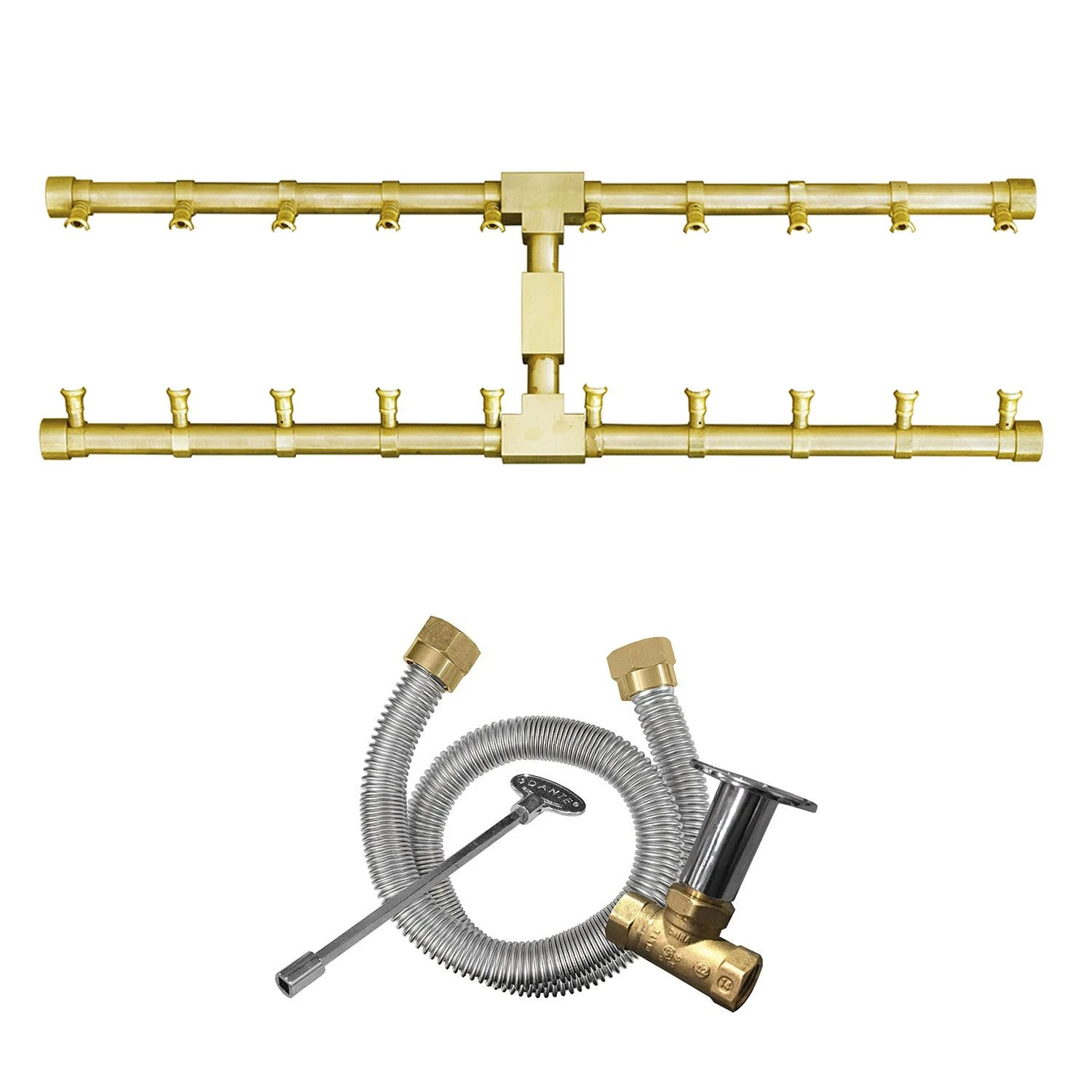 Firegear FG-PSBRHBK Pro Series Brass H-Shaped Gas Fire Pit Burner Kit 3 Firegear FG-PSBRHBK Pro Series Brass H-Shaped Gas Fire Pit Burner Kit