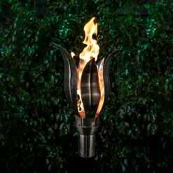 TOP Fires By The Outdoor Plus OPT-TCH8SS Flower TopLite Torch With Stand
