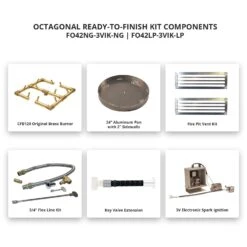 Crossfire By Warming Trends 42-Inch Octagonal Ready-to-Finish Fire Pit Enclosure With Gas Burner Kit -Empire Spinning Shop fo42 3vik a 03 21