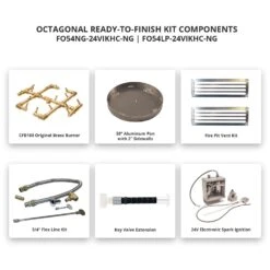 Crossfire By Warming Trends 54-Inch Octagonal Ready-to-Finish Fire Pit Enclosure With Gas Burner Kit -Empire Spinning Shop fo54 24vikhc a 03 21