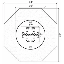 Crossfire By Warming Trends 54-Inch Octagonal Ready-to-Finish Fire Pit Enclosure With Gas Burner Kit -Empire Spinning Shop fo54 spec a 03 21