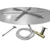 Firegear FPB-DBSMT-HC Match Light Ignition Gas Fire Pit Burner Kit With Round Flat Pan & Stainless Steel Burning Spur