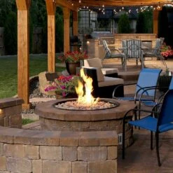 Firegear FPB-RPSBRMT Pro Series Match Light Ignition Gas Fire Pit Burner Kit With Round Drop Pan & Brass Burning Spur -Empire Spinning Shop fpb rpsbrmt ls a 04 21 2