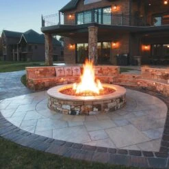 Firegear FPB-RPSBRMT Pro Series Match Light Ignition Gas Fire Pit Burner Kit With Round Drop Pan & Brass Burning Spur -Empire Spinning Shop fpb rpsbrmt ls c 04 21