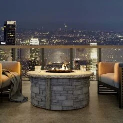 Firegear FPB-RPSBRMT Pro Series Match Light Ignition Gas Fire Pit Burner Kit With Round Drop Pan & Brass Burning Spur -Empire Spinning Shop fpb rpsbrmt ls d 04 21