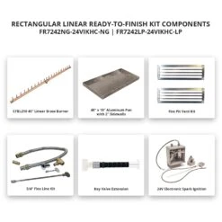 Crossfire By Warming Trends 72x42-Inch Rectangular Ready-to-Finish Fire Pit Enclosure With Gas Burner Kit -Empire Spinning Shop fr7242 24vikhc a 03 21