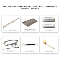 Crossfire By Warming Trends 72x42-Inch Rectangular Ready-to-Finish Fire Pit Enclosure With Gas Burner Kit -Empire Spinning Shop fr7242 matchlit a 03 21