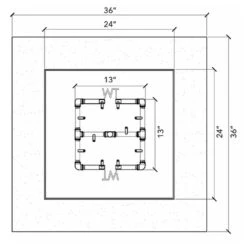Crossfire By Warming Trends 42-Inch Octagonal Ready-to-Finish Fire Pit Enclosure With Gas Burner Kit -Empire Spinning Shop fs3636 spec a 03 21 4
