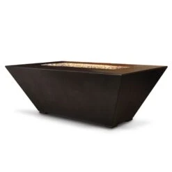 Grand Effects FPLCORCON60 Linear Corinthian 60x36-Inch Rectangular Concrete Gas Fire Pit With Electronic Ignition