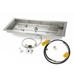 HPC Fire MLFPK Match Light Fire Pit Kit, Rectangular Bowl Pan