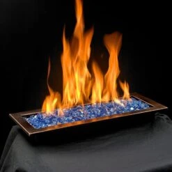 American Fire Glass Match Light Fire Pit Kits, Oil Rubbed Bronze Rectangular Bowl Pans -Empire Spinning Shop ob afppmkit ls a 08 21