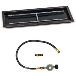 American Fire Glass Match Light Fire Pit Kits, Oil Rubbed Bronze Rectangular Bowl Pans -Empire Spinning Shop ob afppmkit p 36 a 08 21
