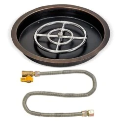 Empire Spinning Shop 28 American Fire Glass Match Light Fire Pit Kits, Oil Rubbed Bronze Round Bowl Pans
