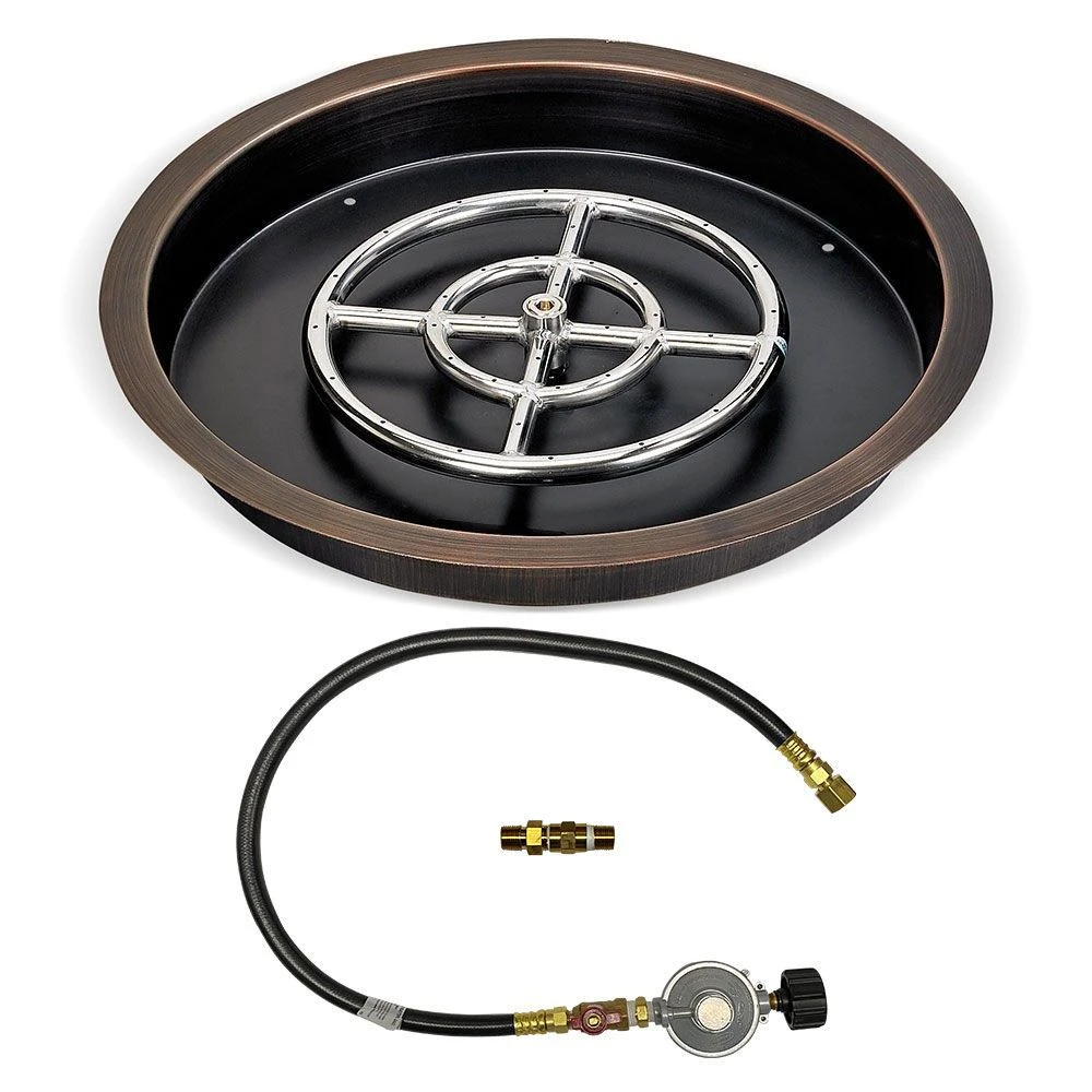 American Fire Glass Match Light Fire Pit Kits, Oil Rubbed Bronze Round Bowl Pans 7 American Fire Glass Match Light Fire Pit Kits, Oil Rubbed Bronze Round Bowl Pans - Image 5