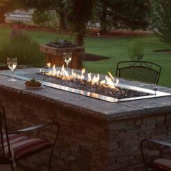 Empire Spinning Shop 44 Carol Rose By Empire OL60TP18 60-Inch Outdoor Linear Gas Fire Pit, Battery-Powered Spark Ignition, Multicolor LED Lighting