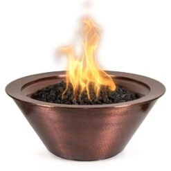 TOP Fires By The Outdoor Plus Cazo Round Copper Gas Fire Bowl