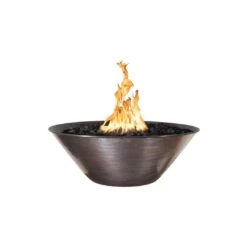 TOP Fires By The Outdoor Plus Remi 31-Inch Round Copper Gas Fire Bowl