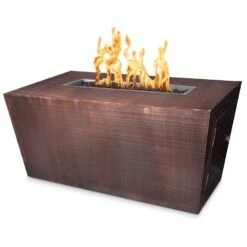 TOP Fires By The Outdoor Plus Mesa 48x24-Inch Linear Copper Gas Fire Pit