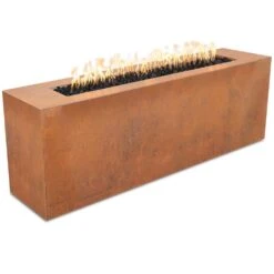 TOP Fires By The Outdoor Plus Carmen 72x24-Inch Linear Corten Steel Gas Fire Pit