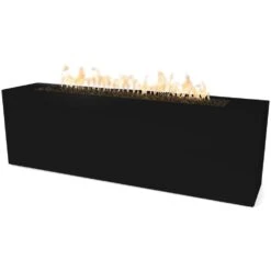TOP Fires By The Outdoor Plus Carmen 72x24-Inch Linear Powder Coated Steel Gas Fire Pit