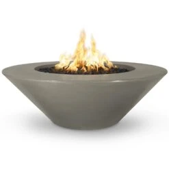 TOP Fires By The Outdoor Plus Cazo Wide Ledge Round Concrete Gas Fire Pit