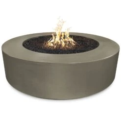 TOP Fires By The Outdoor Plus Florence Round Wide Concrete Gas Fire Pit