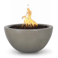 TOP Fires By The Outdoor Plus Luna Round Concrete Gas Fire Bowl