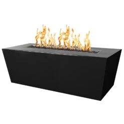 TOP Fires By The Outdoor Plus Mesa 84x24-Inch Linear Powder Coated Steel Gas Fire Pit