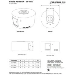 The Outdoor Plus OPT-RL48 Ready-to-Finish Round Fire Pit Kit, 48-Inch -Empire Spinning Shop opt rl48drpb specs a 11 21 3