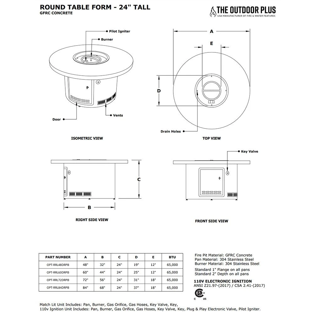 The Outdoor Plus OPT-RRL48 Ready-to-Finish Round Fire Pit Table Kit, 48-Inch 5 The Outdoor Plus OPT-RRL48 Ready-to-Finish Round Fire Pit Table Kit, 48-Inch - Image 3